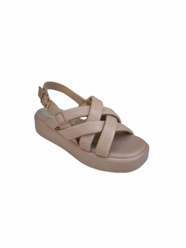 SANDALO DA DONNA A FASCE INCROCIATE - Portofino - 690 BEIGE - immagine 3